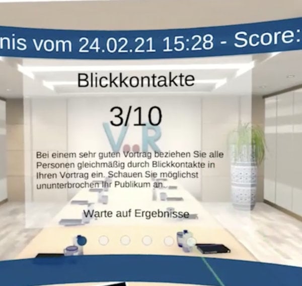 KI-Feedback-Anzeige aus VR-EasySpeech